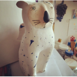 Тихий кот. Керамика. Авторская работа Натальи Чухловиной